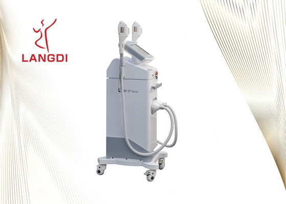 White Two Handpiece Ipl Hair Removal Device Untuk Peremajaan Kulit