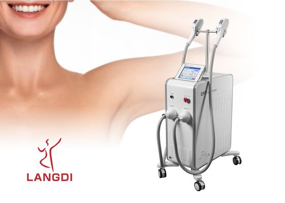2 Handpieces Teknologi OPT SHR IPL+ DIODE LASER Untuk Menghilangkan Rambut / Peremajaan Kulit
