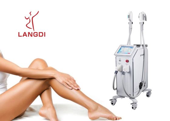 2 Handpieces Teknologi OPT SHR IPL+ DIODE LASER Untuk Menghilangkan Rambut / Peremajaan Kulit